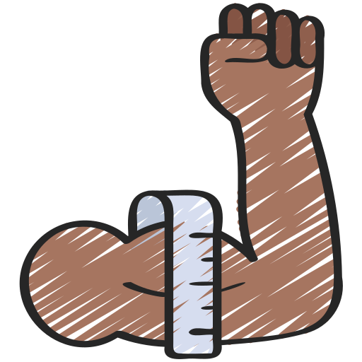 man measuring biceps